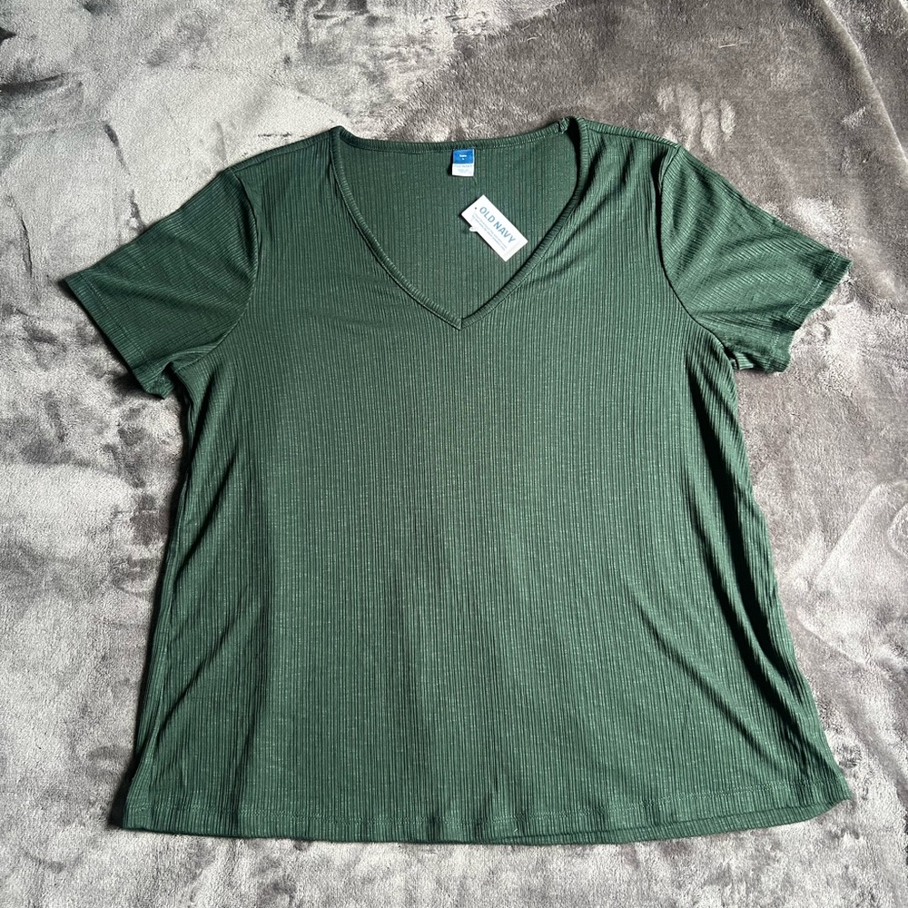 Old Navy Forest Green V-Neck Tee